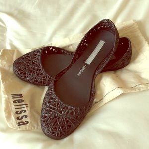Black Melissa Flats